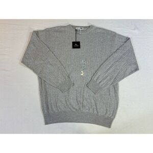 I Levrieri Italy Men's XXL Sweater Gray 50% Cashmere 50% Silk Cable Knit NWT